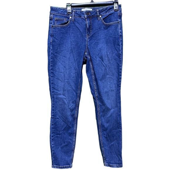 Calvin Klein Women’s Skinny Jeans Five Pocket‎ Style Button Closure Blue Size 10 - Picture 1 of 6